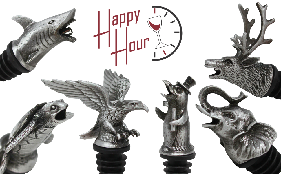 Happy Hour Great Eagle Wine Pourer - Stopper, Aerator, and Perfect Pourer