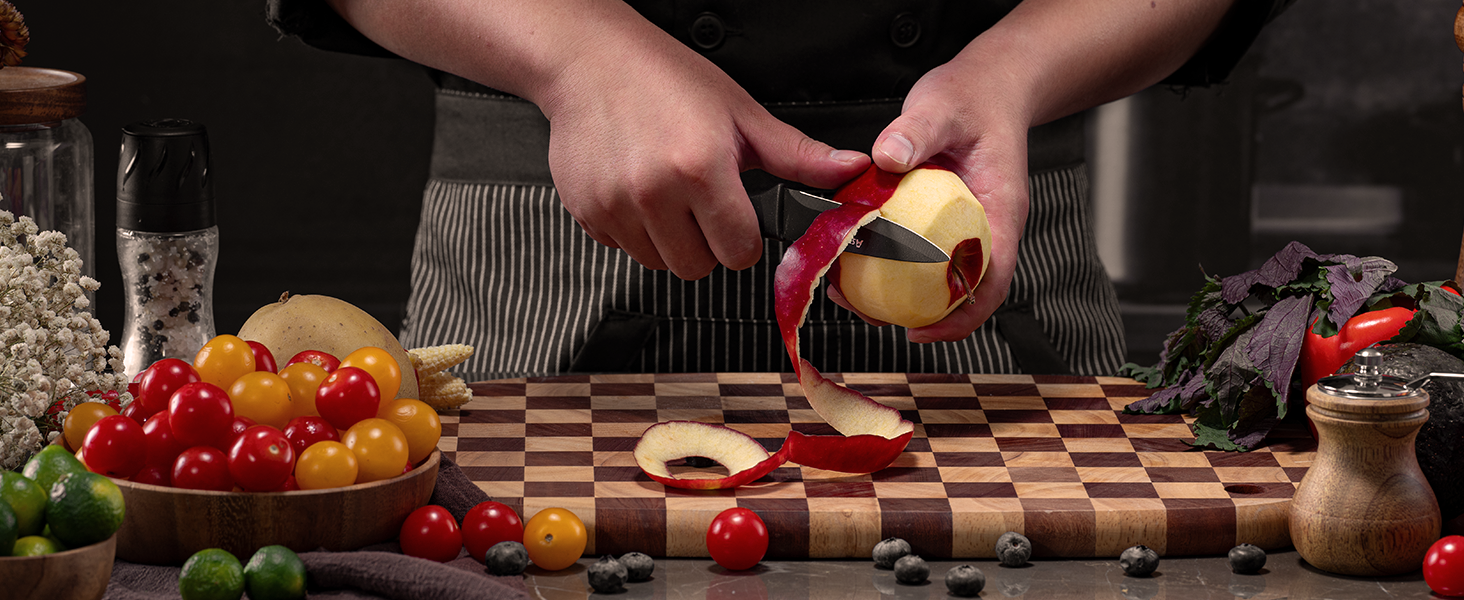 Knife Set, Astercook 15 Pieces Knife Sets for Kitchen with Block, Dishwasher Safe Kitchen Knife Set with Built in Sharpener Block, German Stainless Steel Knife Block Set, Valentine's Gift