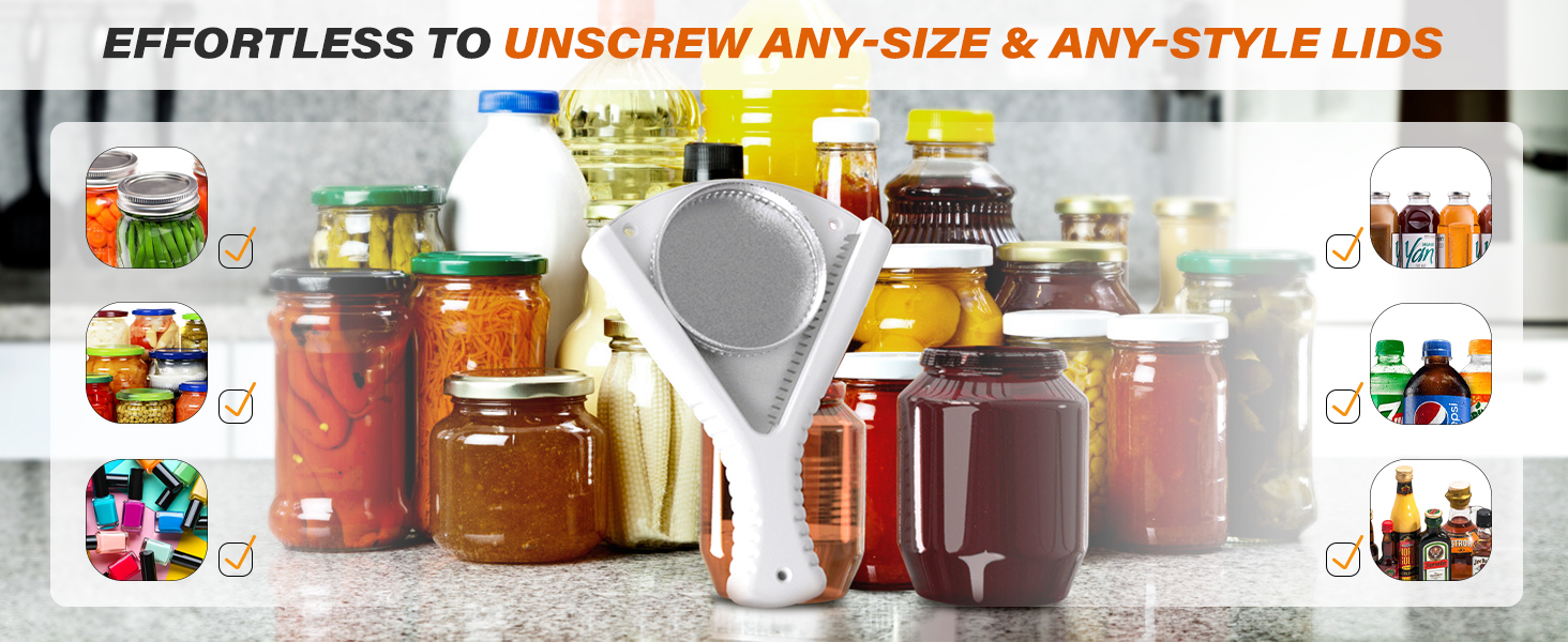 Jar Opener for Weak Hands, Dual Usage | Easy Grip Jar Opener & Under Cabinet Lid Opener, Super Durable Bottle Opener Effortless to Open Any Size Lid, Advanced Jar Lid Opener for Seniors with Arthritis