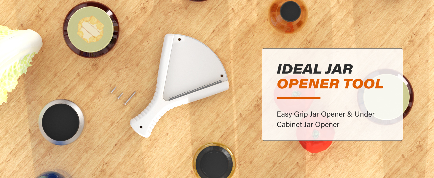 Jar Opener for Weak Hands, Dual Usage | Easy Grip Jar Opener & Under Cabinet Lid Opener, Super Durable Bottle Opener Effortless to Open Any Size Lid, Advanced Jar Lid Opener for Seniors with Arthritis