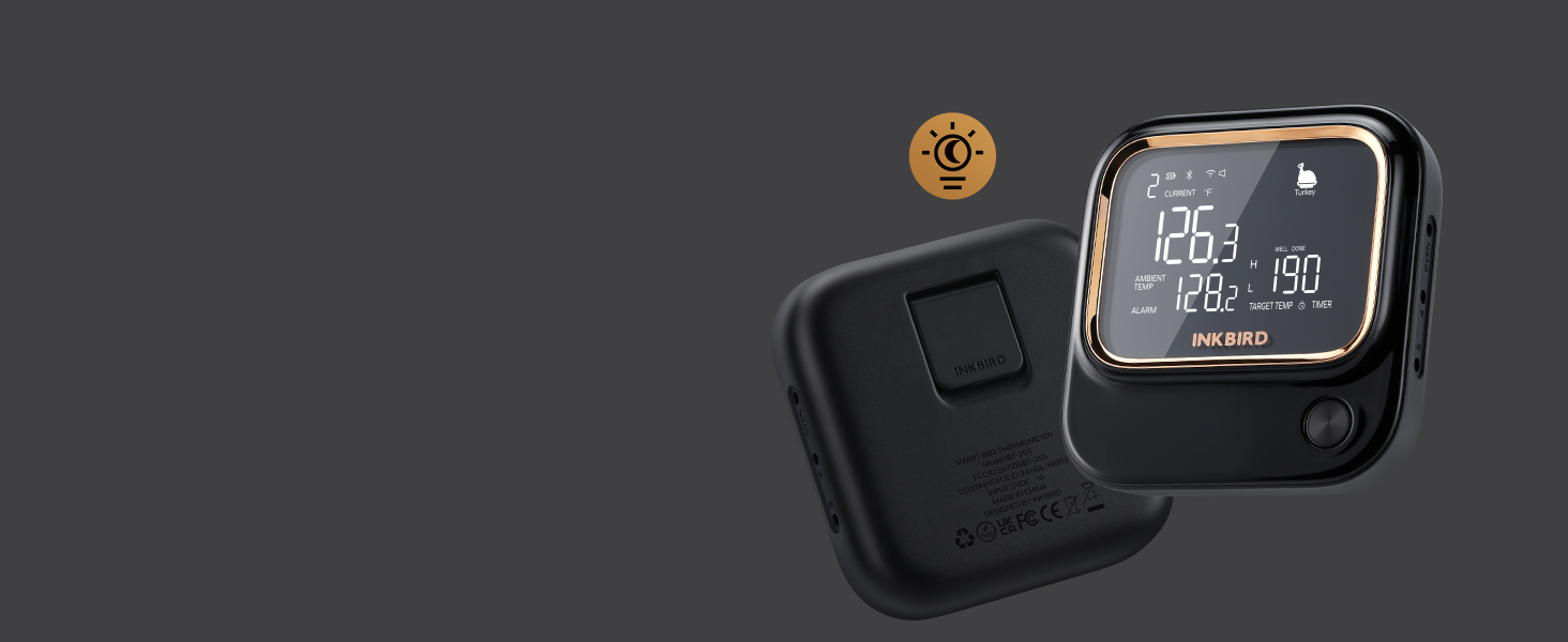 5GHz WiFi & Bluetooth 5.1 Meat Thermometer, Inkbird WiFi Grill Meat Thermometer for Grilling Smoker BBQ Cooking with 4 Probes, IBT-26S Wireless APP Control, Alarm Timer, Backlit LCD, Rechargeable