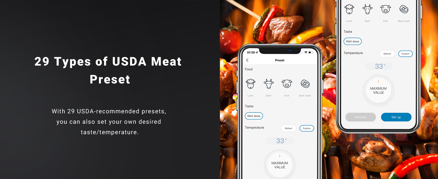 5GHz WiFi & Bluetooth 5.1 Meat Thermometer, Inkbird WiFi Grill Meat Thermometer for Grilling Smoker BBQ Cooking with 4 Probes, IBT-26S Wireless APP Control, Alarm Timer, Backlit LCD, Rechargeable
