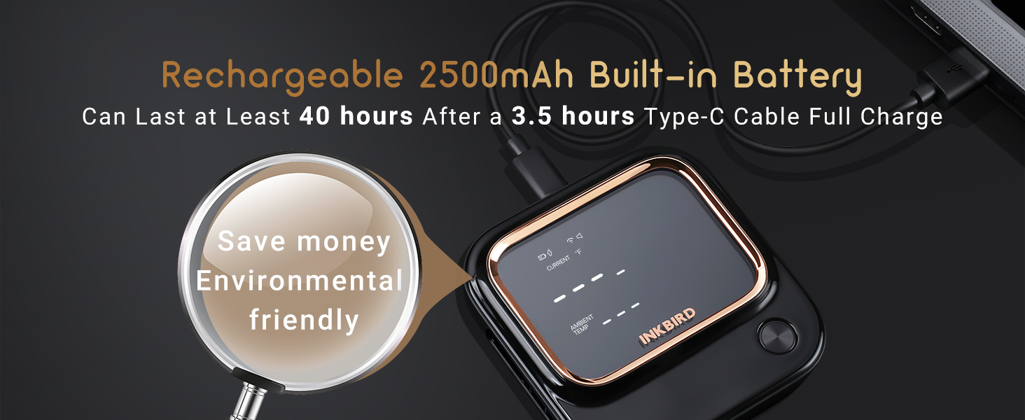 5GHz WiFi & Bluetooth 5.1 Meat Thermometer, Inkbird WiFi Grill Meat Thermometer for Grilling Smoker BBQ Cooking with 4 Probes, IBT-26S Wireless APP Control, Alarm Timer, Backlit LCD, Rechargeable