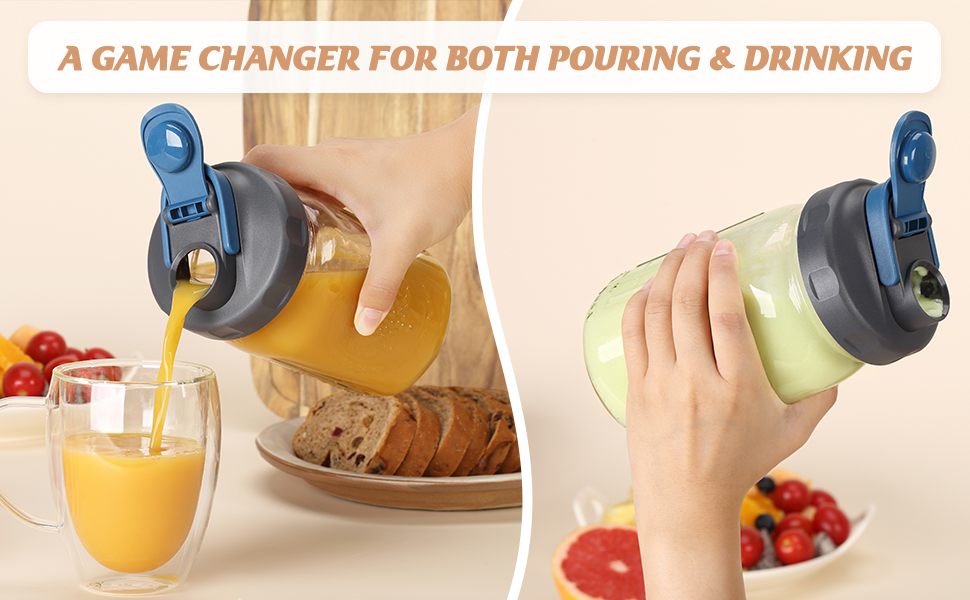 SOLIGT 4 Pack Mason Jar Lids, Wide Mouth Pour Spout Flip Cap Lids for Ball Brand Mason Jars, Leak Proof Airtight for Drinking Salad Dressing & Food Storing