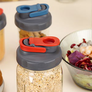 SOLIGT 4 Pack Mason Jar Lids, Wide Mouth Pour Spout Flip Cap Lids for Ball Brand Mason Jars, Leak Proof Airtight for Drinking Salad Dressing & Food Storing