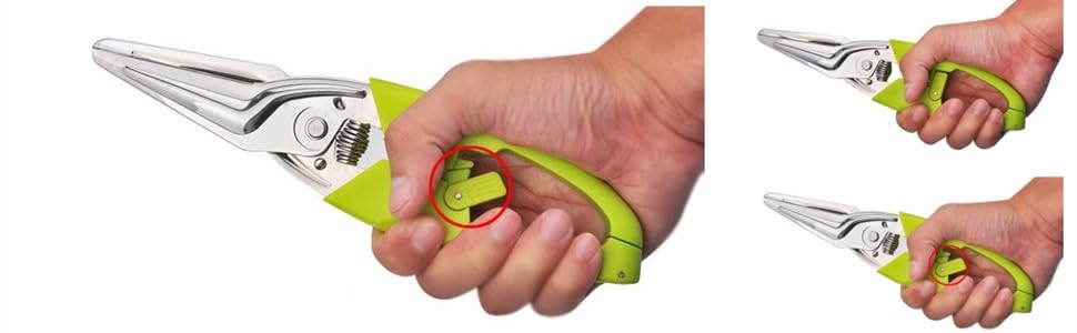 Multi Function Kitchen Garden Shears Spring-Loaded With Anti-Slip Handle & Safety Lock Cooking Scissors for Food Meat, Floral Trimming, Green