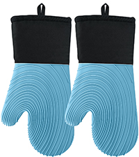 Silicone Oven Mitts-13.6 in Extended Oven Mitts Heat Resistant 500F, Oven Gloves with Soft Liner Good Grippy BPA-Free Easy to Clean Flexible-Oven Mits Set for Cooking Baking Grilling BBQ