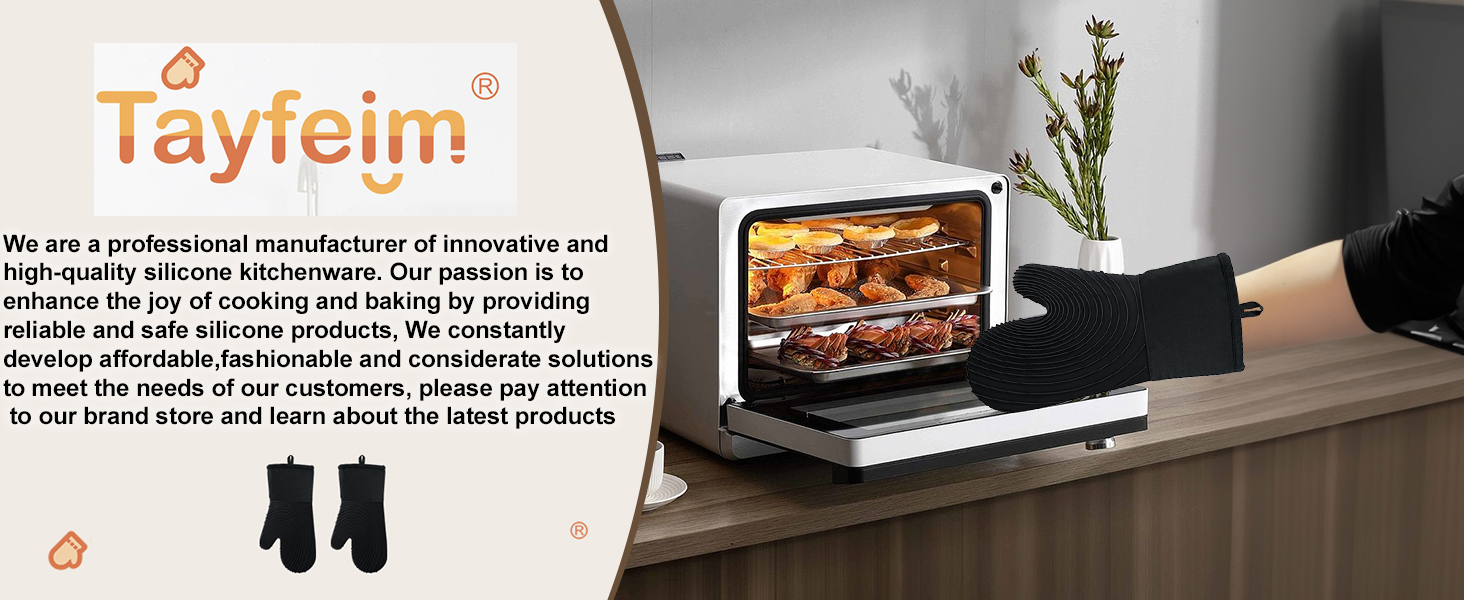Silicone Oven Mitts-13.6 in Extended Oven Mitts Heat Resistant 500F, Oven Gloves with Soft Liner Good Grippy BPA-Free Easy to Clean Flexible-Oven Mits Set for Cooking Baking Grilling BBQ