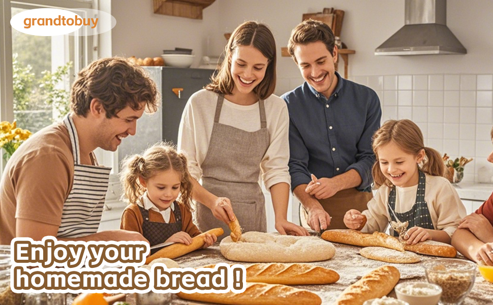 Premium Baguettes Transfer Peel Set with 2pcs Bread Proofing Cloth, Baking Couch - Bread Lame - Dough Scraper - Baking Tray