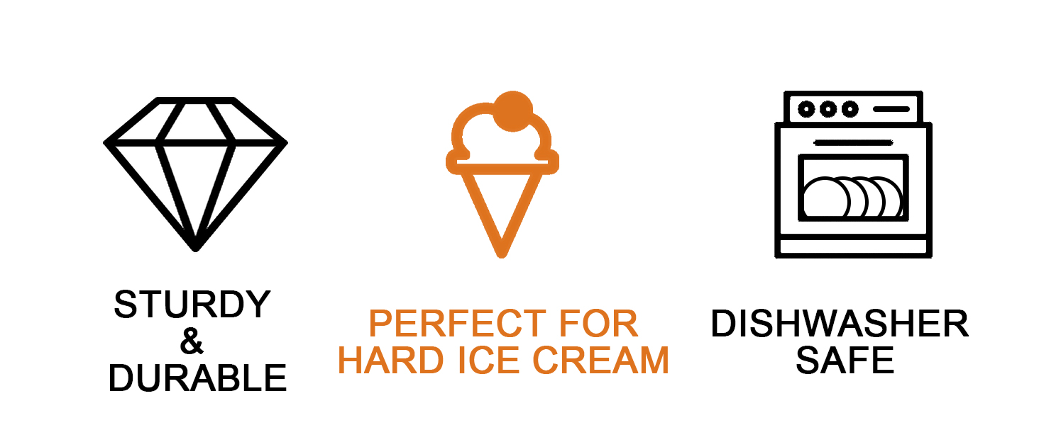 2 pcs Ice Cream Spade,Ice Cream Scoop,Stainless Steel Ice Cream Paddle with Plastic Handle,Heavy Duty & Durable Bend Proof Ice Cream Scooper Butter Cutter(Black)