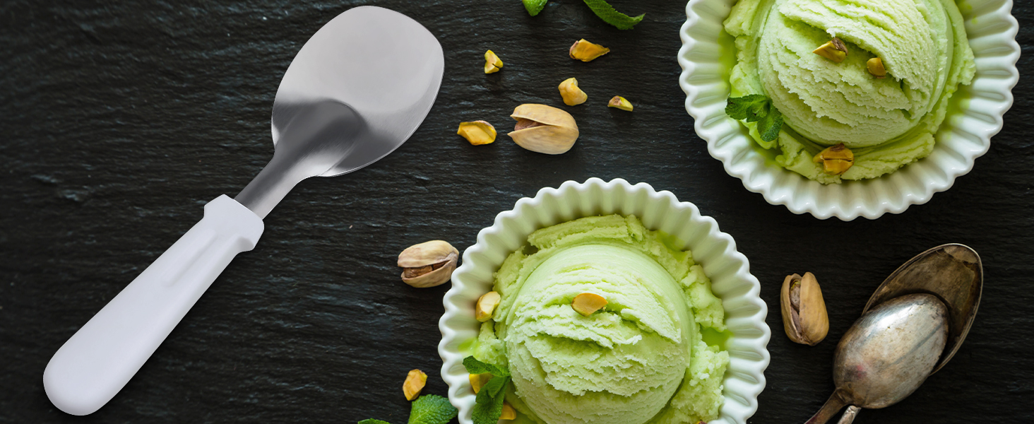 2 pcs Ice Cream Spade,Ice Cream Scoop,Stainless Steel Ice Cream Paddle with Plastic Handle,Heavy Duty & Durable Bend Proof Ice Cream Scooper Butter Cutter(Black)