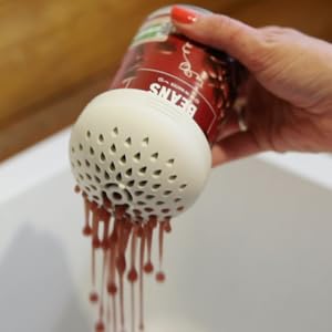 (BLUE) Nesting Can Strainer Mini Colander Set - Space Saving Small Colanders and Strainers - Multi Use Kitchen Gadget - Silicone Can Strainer