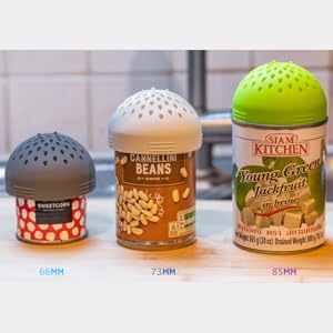 (BLUE) Nesting Can Strainer Mini Colander Set - Space Saving Small Colanders and Strainers - Multi Use Kitchen Gadget - Silicone Can Strainer