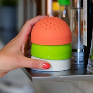 (BLUE) Nesting Can Strainer Mini Colander Set - Space Saving Small Colanders and Strainers - Multi Use Kitchen Gadget - Silicone Can Strainer