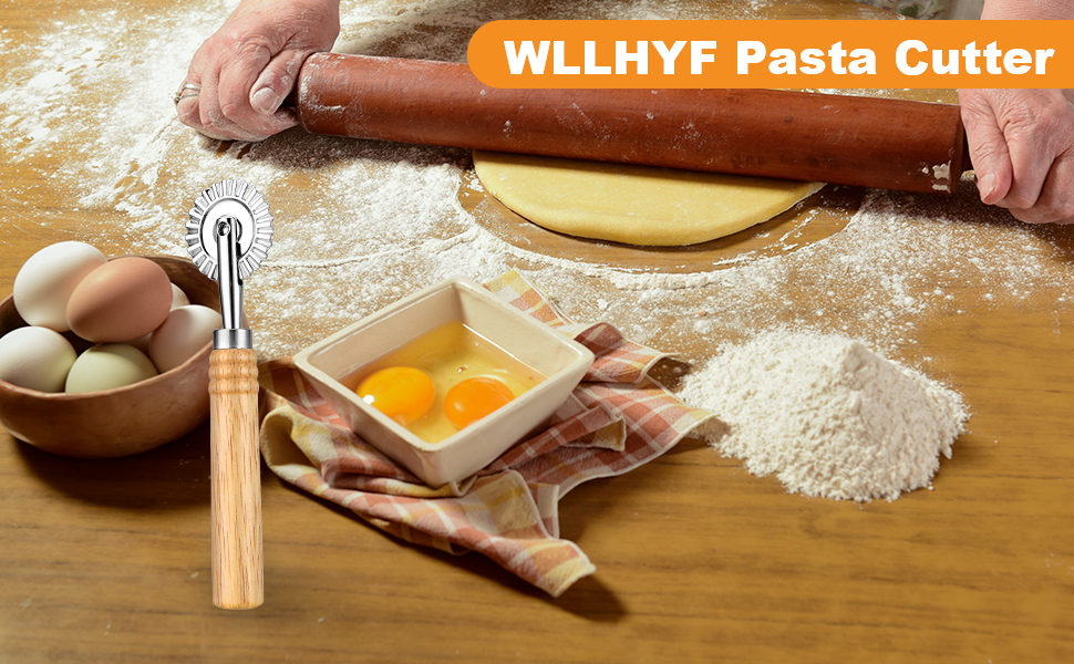 Pasta Cutter Wheel Ravioli Cutter Wheel with Roller Pizza Cutter Wheel Dumpling Lace Making Zinc Alloy Noodle Making Cutter for Kitchen