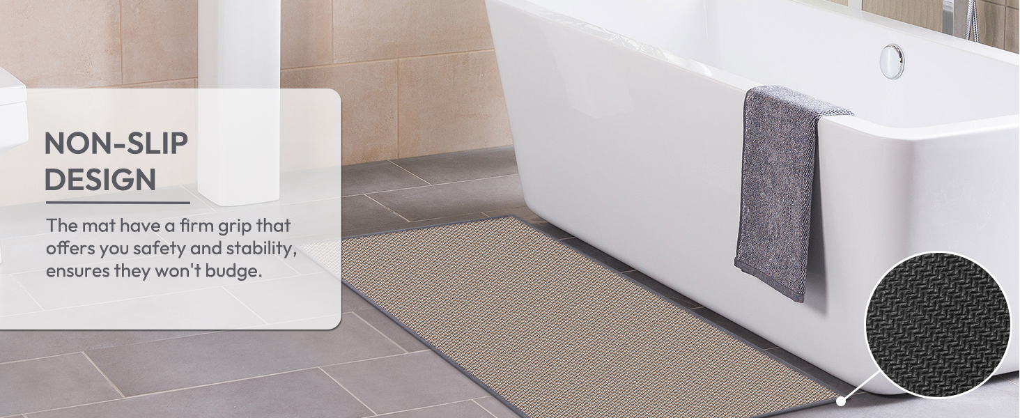 Kitchen Mats for Floor, Kitchen Rug, Nonskid, Washable, Absorbent Kitchen Runner Rug for in Front of Sink, Entryway, Rubber Backing Indoor Door Mat, Farmhouse Style Standing Mat, 17.3