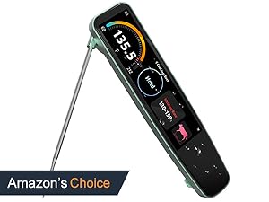 Meat Thermometer Digital - Instant Read Waterproof Food Thermometer with Backlight for Cooking, Grill, Candy, Kitchen & Stocking Stuffers for Men - Red