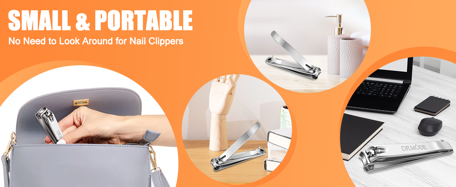 DRMODE Finger Nail Clippers Adult - 8 Pack Nail Clippers Bulk for Men Women Sharp Travel Toenail Clippers and Fingernail Clipper Set Curved Cutter Trimmer with Nail File