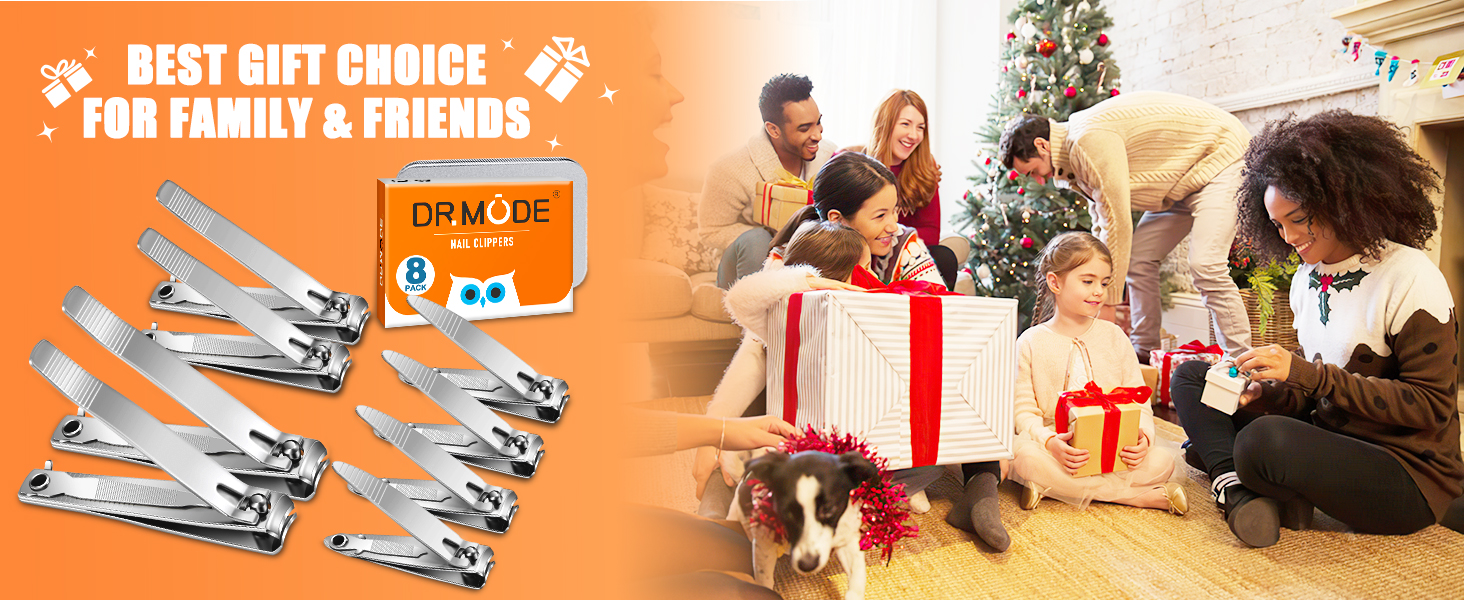 DRMODE Finger Nail Clippers Adult - 8 Pack Nail Clippers Bulk for Men Women Sharp Travel Toenail Clippers and Fingernail Clipper Set Curved Cutter Trimmer with Nail File