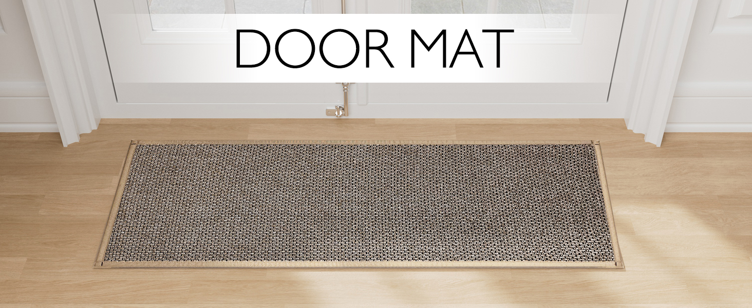 Kitchen Mat Set of 2 PCS, Cushioned Non Slip Rugs for Kitchen Floor, Absorbent Runner Comfort Standing Mats Washable for Kitchen, Office, Home (Brown, 17.3