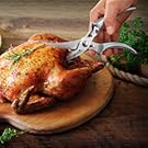 Heavy Duty Poultry Shears - Professional Stainless Steel Kitchen Scissors for Bone, Chicken, Meat, Fish & Vegetables - Spring Loaded (Stainless Steel handles)