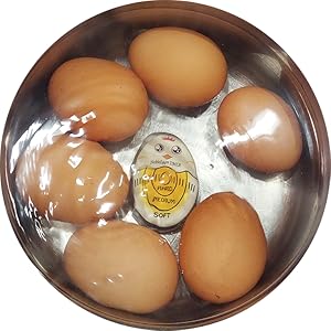 NobleEgg Egg Timer for Boiling Eggs, Soft Medium Hard Boiled Egg Timer That Changes Color When Done, No BPA, Basics line, Yellow, Pack of 2