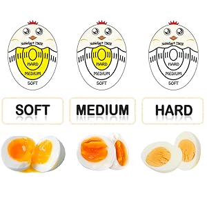 NobleEgg Egg Timer for Boiling Eggs, Soft Medium Hard Boiled Egg Timer That Changes Color When Done, No BPA, Basics line, Yellow, Pack of 2