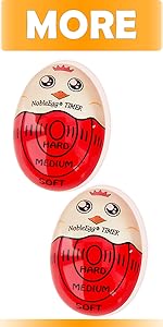 NobleEgg Egg Timer for Boiling Eggs, Soft Medium Hard Boiled Egg Timer That Changes Color When Done, No BPA, Basics line, Yellow, Pack of 2