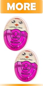 NobleEgg Egg Timer for Boiling Eggs, Soft Medium Hard Boiled Egg Timer That Changes Color When Done, No BPA, Basics line, Yellow, Pack of 2