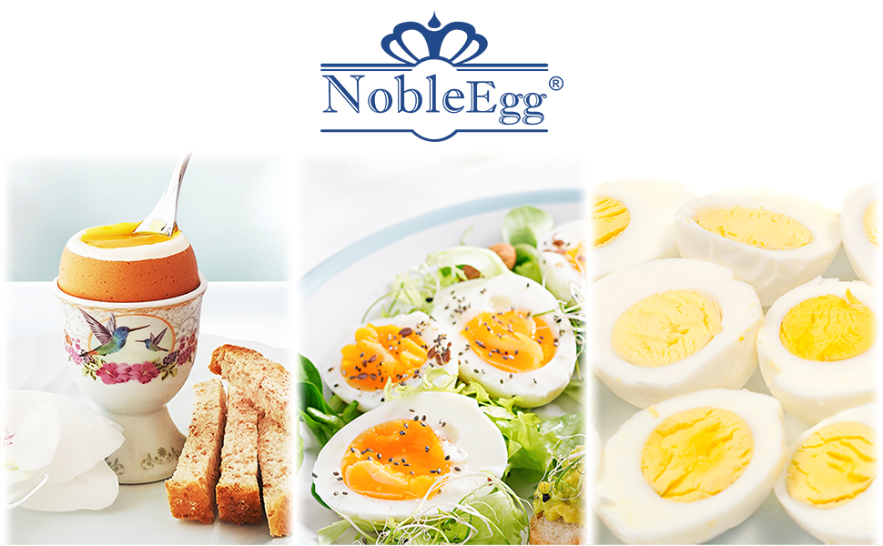 NobleEgg Egg Timer for Boiling Eggs, Soft Medium Hard Boiled Egg Timer That Changes Color When Done, No BPA, Basics line, Yellow, Pack of 2