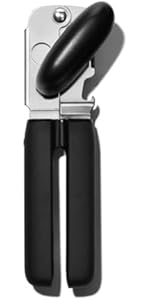 OXO Good Grips Lock & Go Can Opener, Manual Can Opener with Locking Arms and Easy-Release Button, Handheld Kitchen Gadget, Compact Kitchen Utensil for Everyday Use