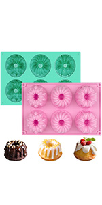 HUAKENER 2 Pcs Silicone Muffin Top Pans for Baking, 4 Inch Non-Stick Round Baking Molds for Mini Cake, Muffin Top, Dessert, Hamburger, Sandwiches Making