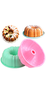 HUAKENER 2 Pcs Silicone Muffin Top Pans for Baking, 4 Inch Non-Stick Round Baking Molds for Mini Cake, Muffin Top, Dessert, Hamburger, Sandwiches Making