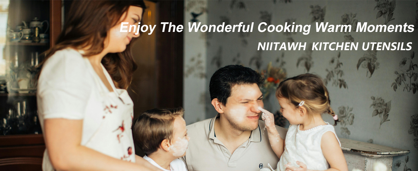 Stainless Steel Kitchen Utensils Set, 6 Pcs Professional All Metal Cooking Utensils Set 12-13.6 Inch, Wok Spatula, Ladle, Skimmer, Slotted Spatula Turner, Spaghetti Spoon, Large Spoon