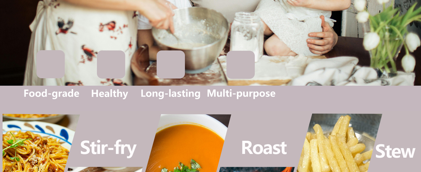 Stainless Steel Kitchen Utensils Set, 6 Pcs Professional All Metal Cooking Utensils Set 12-13.6 Inch, Wok Spatula, Ladle, Skimmer, Slotted Spatula Turner, Spaghetti Spoon, Large Spoon