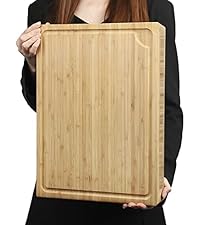 30 x 21 in Extra Large Bamboo Cutting Board, Stovetop Cover, Sink Cover, Noodle Board with Detachable Legs & Detachable Non-Slip Front Lip for Kitchen Countertop