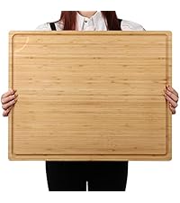 30 x 21 in Extra Large Bamboo Cutting Board, Stovetop Cover, Sink Cover, Noodle Board with Detachable Legs & Detachable Non-Slip Front Lip for Kitchen Countertop