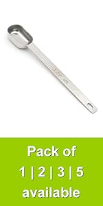 2PCS 1tsp (1/3tbsp, 5ml) Single Measuring Spoon, Stainless Steel Long Handle Individual Teaspoons Only