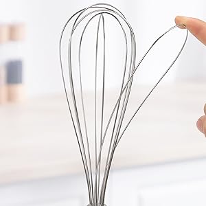 10 inch Stainless Steel Whisk, 5 inches for mixing small amounts of liquids, milkshakes, coffee, juice, etc. 2-piece set (buy 10 inches and get 5 inches as a gift) silver