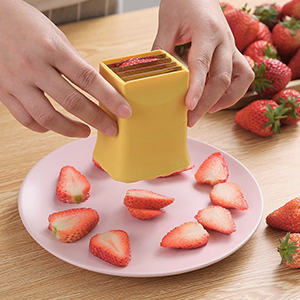 3PCS Fruit Slicer Cup: Strawberry Slicer, Speed Cutter for Banana Grape Egg Rapid & Safe Slicing Kitchen Gadget