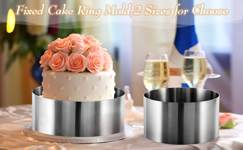 CALIFORNIA CADE ELECTRONIC Cake Ring, 6 Inch Cake Rings for Baking, 15CM Fixed Round Stainless Steel Cake Mold - Cake Baking Supplies