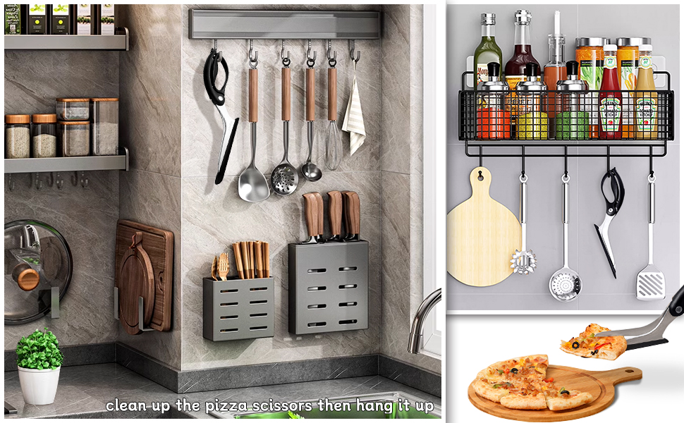 AmHoo Pizza Scissors Stainless Steel Blade Salad Pizza Slicer Pizza Cutter Scissors with Server Highly enjoy Excellent Gifts