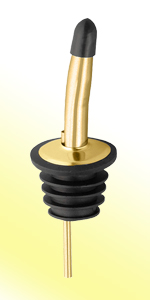 WAFJAMF Weighted Stainless Steel Bottle Pourers, Auto Flip Feature Self Closing Olive Oil Dispenser Spout with 1 Cleaning Brush, Liquor Pour Spouts for Pours Liquid, Olive Oil, Wine(Gold)