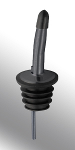 Weighted Stainless Steel Bottle Pourers, Auto Flip Feature Self Closing Olive Oil Dispenser Spout with 1 Cleaning Brush, Liquor Pour Spouts for Pours Liquid, Olive Oil, Wine, Vinegar (Black)