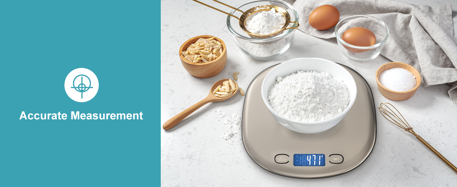 Ultrean High Capacity Food Scale, 33lb Rechargeable Digital Kitchen Scale with LCD Display, Slim & Lightweight Design, 1g Precise Graduation, Weight Grams and Ounces for Cooking, Baking & Meal Prep