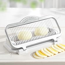 Egg Slicer for Hard Boiled Eggs Banana Slicer, Aluminium & Stainless Steel Wires Heavy Duty Bigger for Strawberry Mushroom, Dishwasher Safe