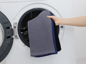 Homaxy 100% Cotton Kitchen Towels and Dishcloths Set, 12 x 12 Inches and 13 x 28 Inches, Set of 8 Bulk Kitchen Towels Set, Ultra Soft Absorbent Dish Cloths for Washing Dishes, Dark Grey