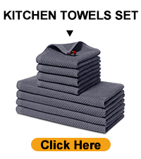 Homaxy 100% Cotton Kitchen Towels and Dishcloths Set, 12 x 12 Inches and 13 x 28 Inches, Set of 8 Bulk Kitchen Towels Set, Ultra Soft Absorbent Dish Cloths for Washing Dishes, Dark Grey