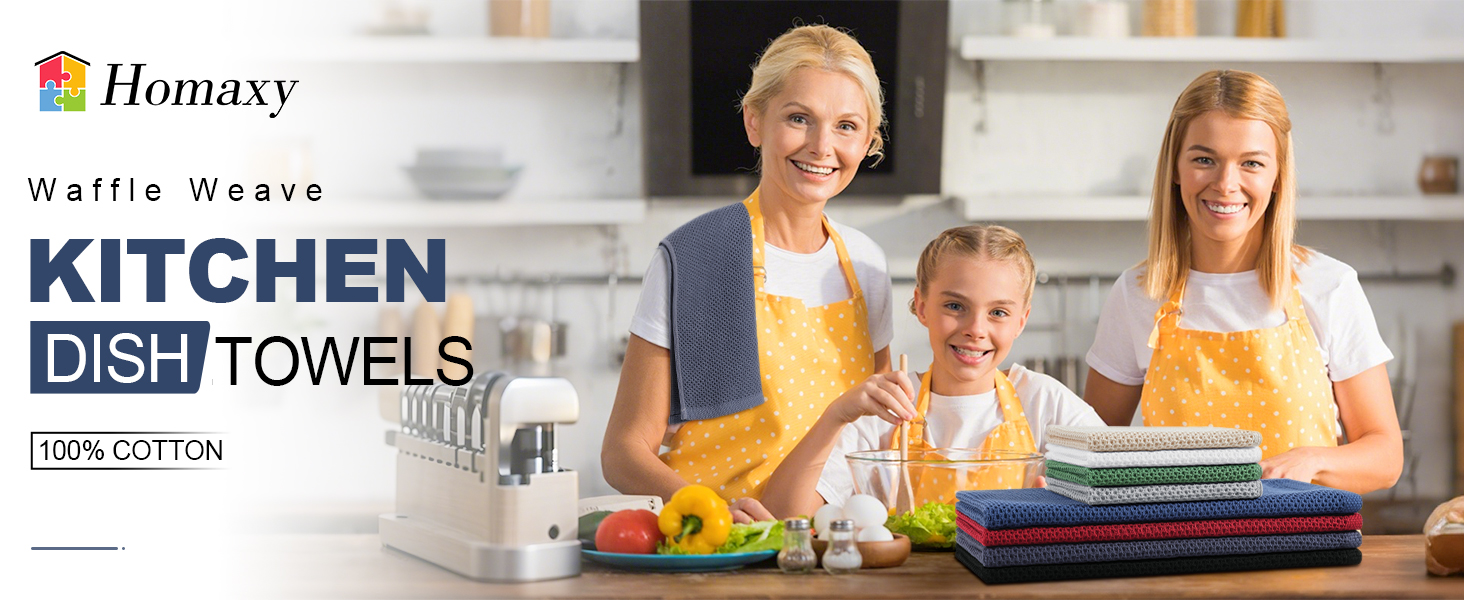 Homaxy 100% Cotton Kitchen Towels and Dishcloths Set, 12 x 12 Inches and 13 x 28 Inches, Set of 8 Bulk Kitchen Towels Set, Ultra Soft Absorbent Dish Cloths for Washing Dishes, Dark Grey