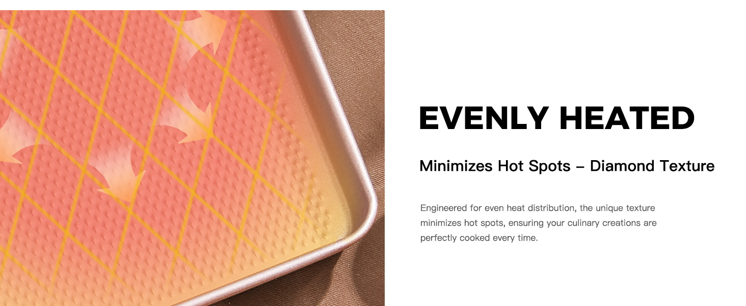 HONGBAKE 2 Pack Half Sheet Baking Pans,Non Stick Baking Sheet for Oven, 57% Thicker Carbon Steel Cookie Sheets for baking, 17.5